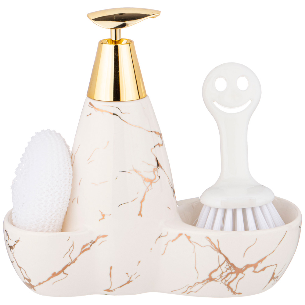 ДОЗАТОР ДЛЯ МОЮЩЕГО СРЕДСТВА, FANTASY, 500 МЛ + ГУБКА И ЩЕТКА 20*9*18 СМ, КОР=12ШТ.