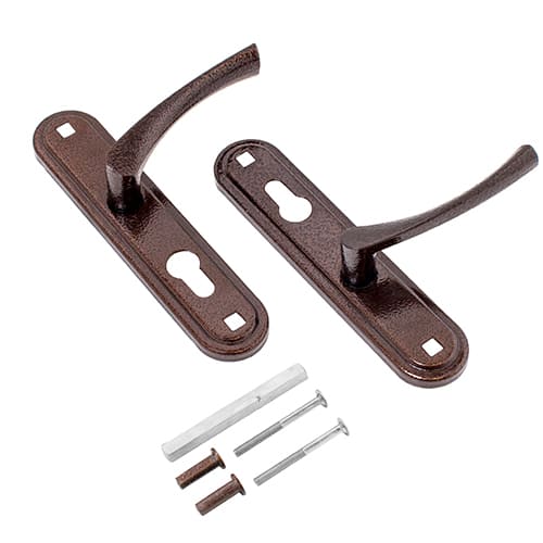 Ручка дверная на планке Омега РФ1-55. 07, медь, 1/20