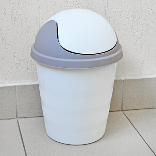 Контейнер для мусора 5.5 л Homver Rambai 221303421/03, круглый, светло-серый