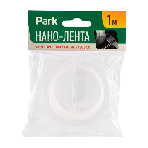 Нано-лента двусторонняя клейкая многоразовая, прозрачная, 1 м, 3/12/240