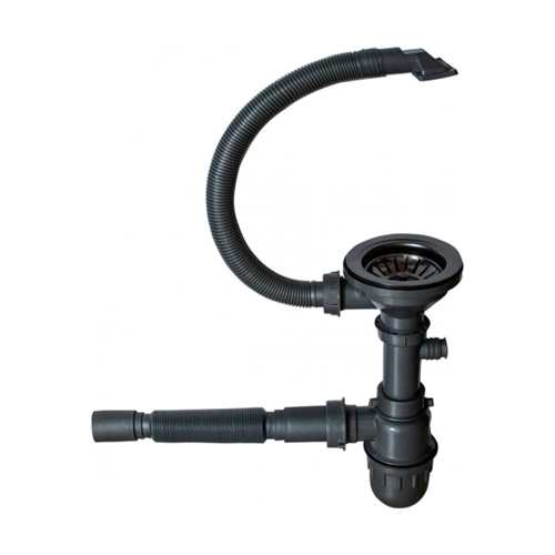 Мойка нерж. настол. монтаж 50х50, 3,0, вып 3 1/2 MIXLINE PRO 20см с сифоном, черный графит, 1/1