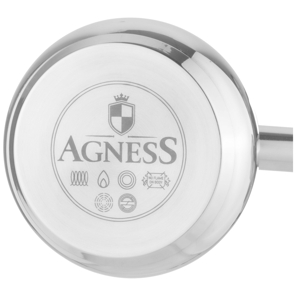 ТУРКА AGNESS, 500МЛ, НЕРЖ.СТАЛЬ, ТЕРМОАККУМУЛИРУЮЩЕЕ ДНО, ИНДУКЦИЯ