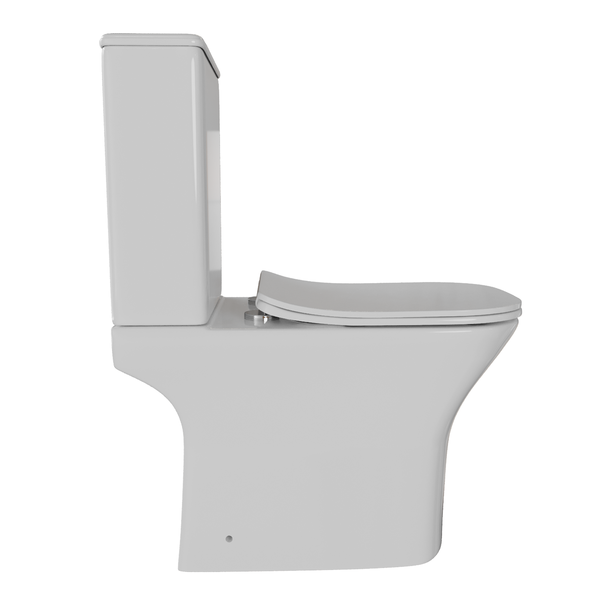 Унитаз-компакт безободковый WAVE CITY гориз, нижн, 2-кн.арм, сид. полипр, м/л, быстр, БЕЛЫЙ глянец