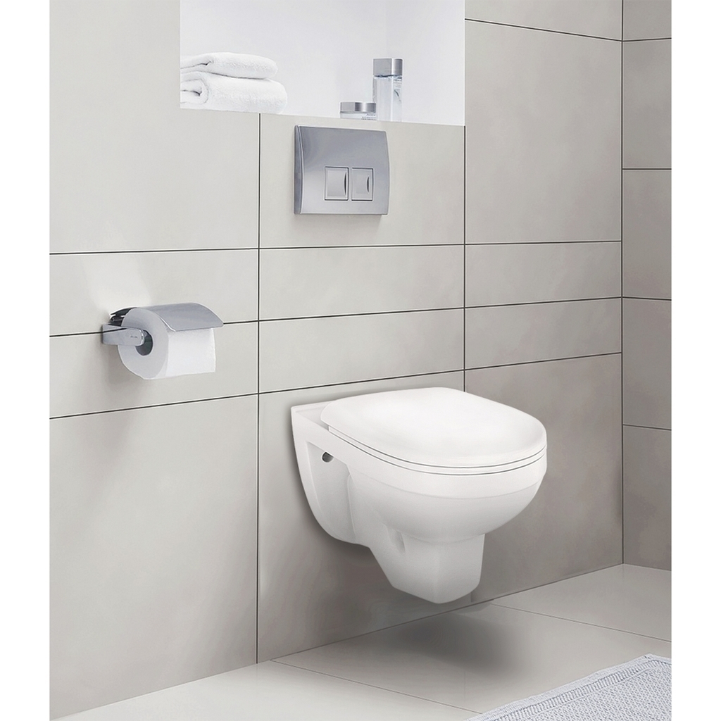 Унитаз подвесной, Рио, сиденье полипропилен белый, Rosa