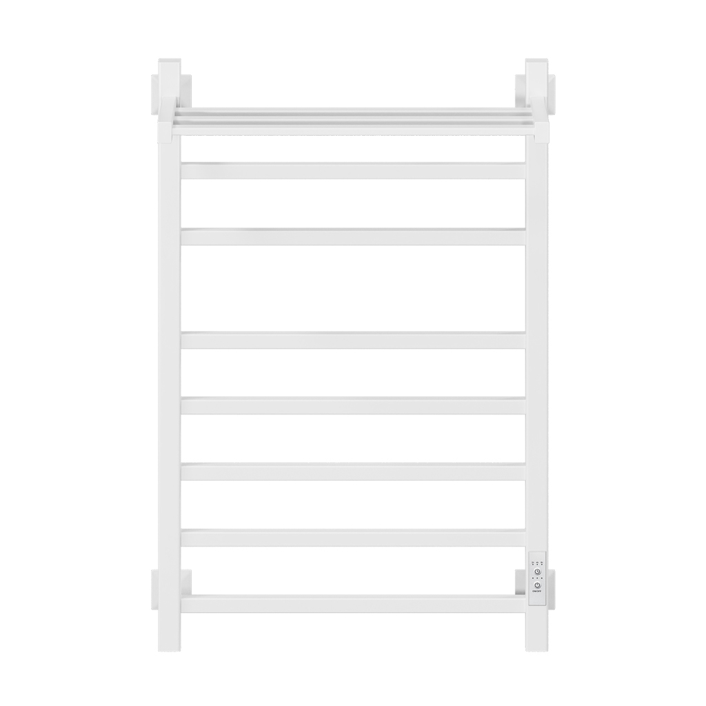 Полотенцесушитель MIXLINE FORTUNE 80х50, таймер, 560 Вт, 7 перекладин + ПОЛКА электрический БЕЛЫЙ