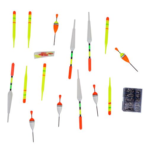 Детский набор для рыбалки удочка телескоп 1,5м, 90 крючков, 10 приманок, 15 поплавок, 1/30