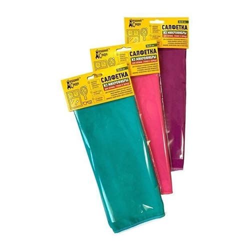 Салфетка из микрофибры для оптики, стекол и зеркал 30*30 см Домашний Сундук ДС-259, 10/