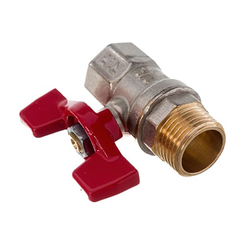 Кран шар 1/2 г/ш бабочка латунь PN25 РосТурПласт Россия ГОСТ, 1/80