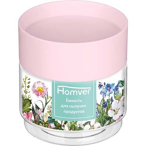 Емкость для сыпучих продуктов 0.5 л Homver 223111490/00, микс
