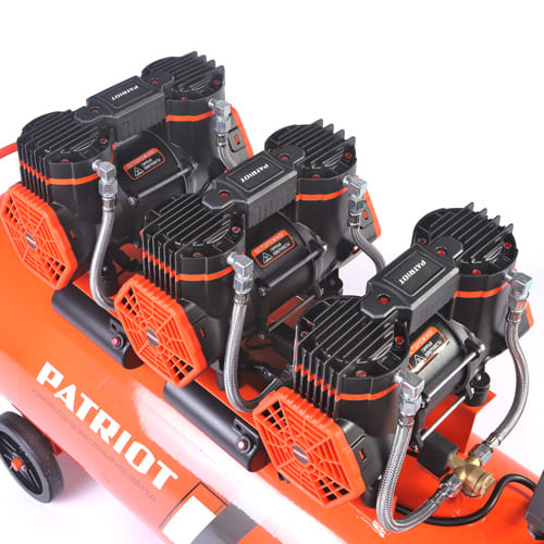 Компрессор Patriot поршневой безмасляный KDS 580 F100, 580 л/мин, 2.85 кВт, 8 бар, 100 л, 2800 об/мин, быстросъем + елочка 1/4