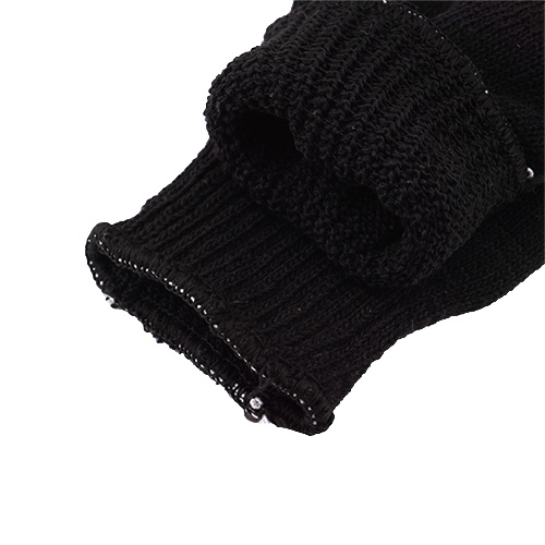 Перчатки х/б без ПВХ ЗИМА двойные черные/серые, Россия, 10/200