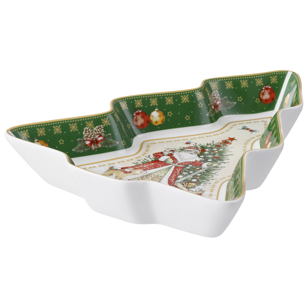 БЛЮДО LEFARD "ДЕД МОРОЗ" В ФОРМЕ ЕЛКИ 25*21*4 СМ ЗЕЛЕНОЕ (КОР=8ШТ.)
