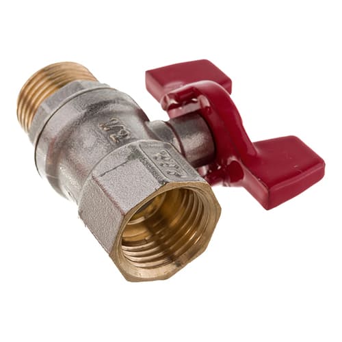 Кран шар 1/2 г/ш бабочка латунь PN25 РосТурПласт Россия ГОСТ, 1/80