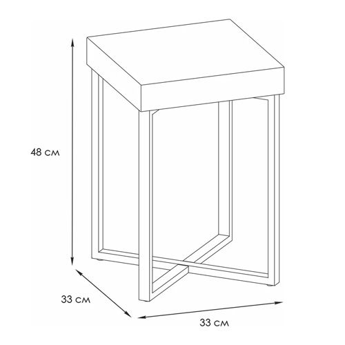 Табурет ЗМИ Торонто, белый, сиденье горчичное 330х330х480мм