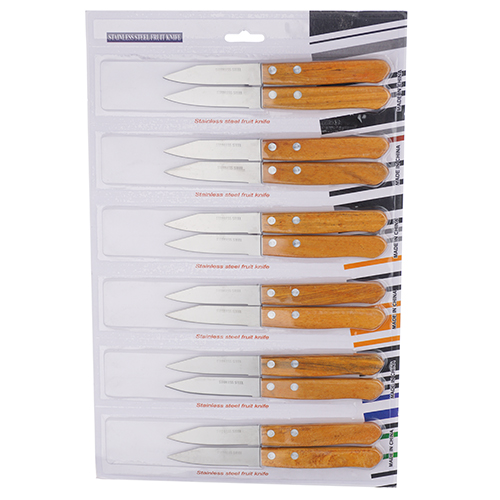 Нож кухонный 175 мм DFE-012Ba набор 2 шт для чистки овощей деревянная ручка, 6/100