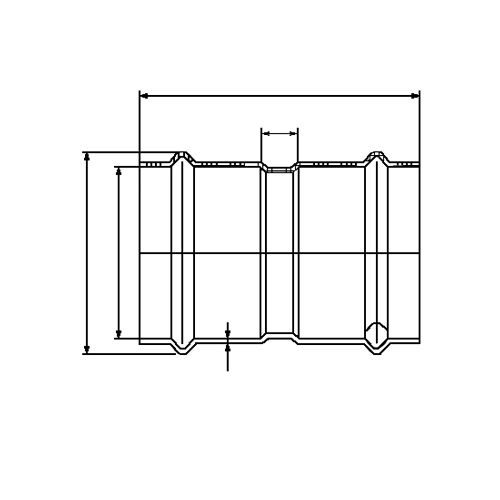 Муфта из нержавеющей стали 15×15 VER-PRO, VIEIR VPS1515, 10/100