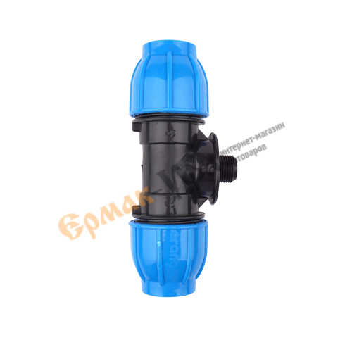 ПНД тройник с нар. резьб. 32х1/2х32, обж, ПОЛИТЭК, 5/25