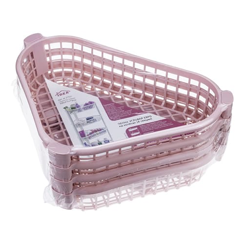 Стойка угловая IDEA ЕВРО М 2757, на колесах, 4 секции, чайная роза