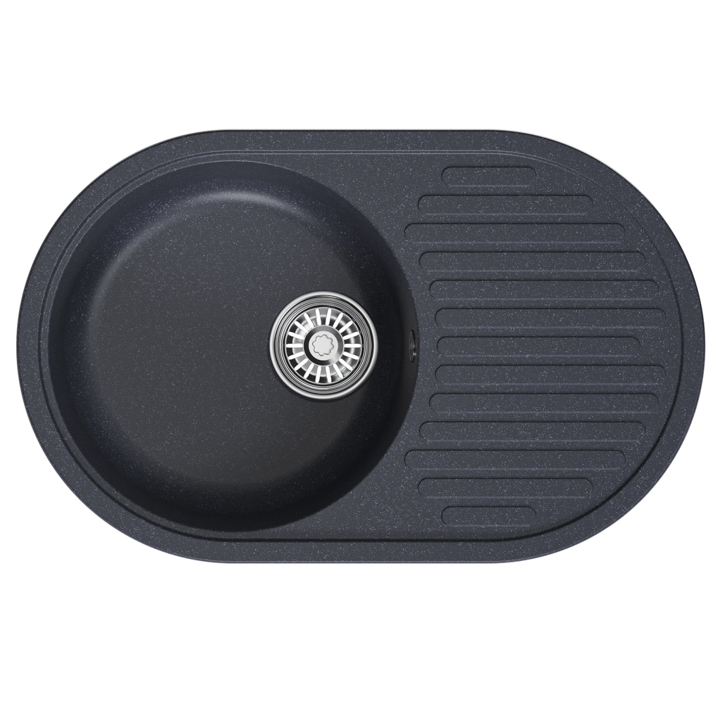 Мойка ML-GM16 овальная с крылом, антрацит, 343, 730*460*180мм NEW