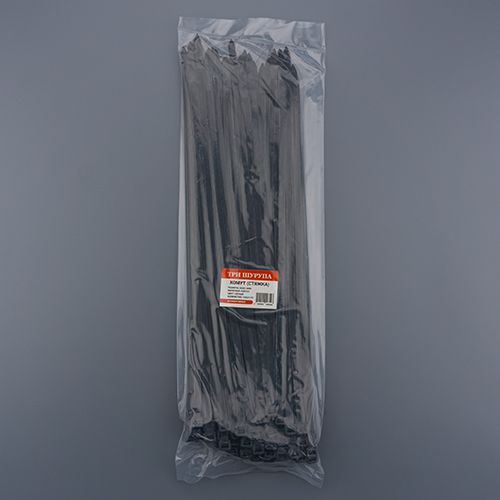 Хомут, стяжка, 400х7,6 нейлон черный 100шт/уп, 1/50