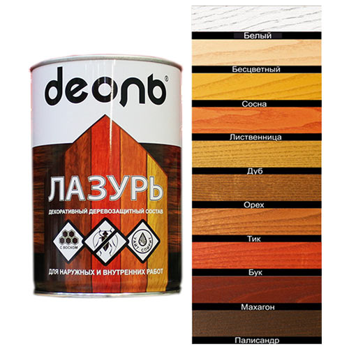 Пропитка деревозащитн. состав Лазурь, ДЕОЛЬ, дуб 0,75л, 6/6