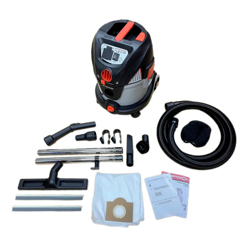 Пылесос строительный ПУ- 20/1400Р, сухая влажная уборка Интерскол