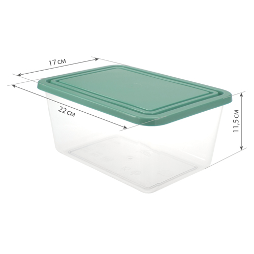 Емкость для продуктов прямоугольная 3 л IDEA М 1454, фисташковый