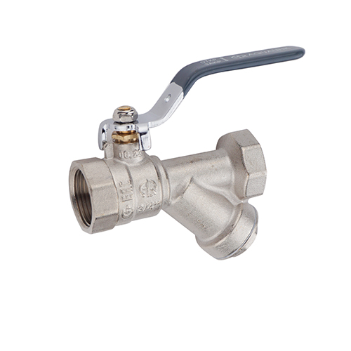 Кран шар 3/4 с фильтром FF Vs гайка-гайка ручка AQUALINK, 1/5/50