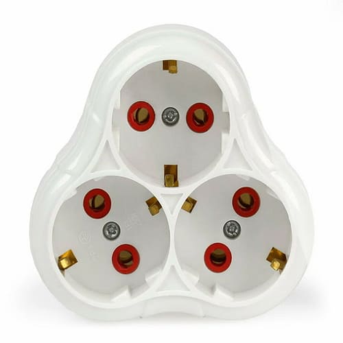 Тройник эл. 16А с/з 230В, разветвитель треугольный, белый Smartbuy, SBE-16-A01-3z, 1/100