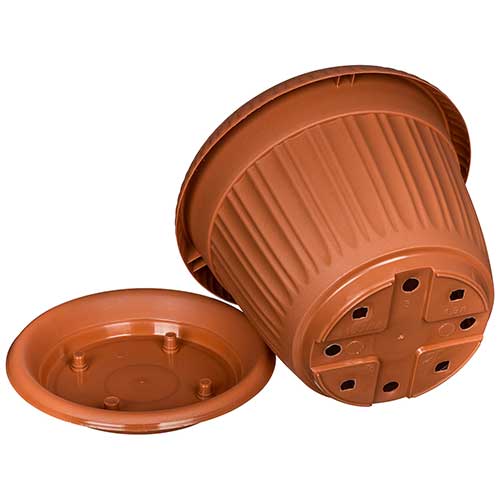 Горшок для цветов 1.9 л Homver Basil 221601432/01, 180 мм, с поддоном, терракотовый