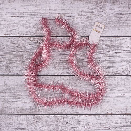 Мишура 2 м d-5 см Искристая, Розовый, 10/1200