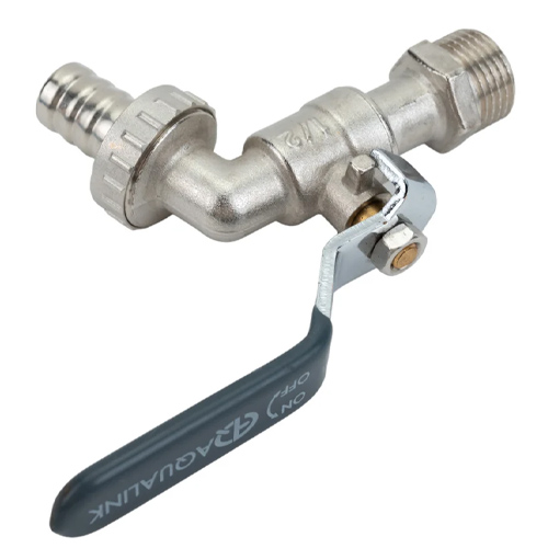 Кран шар водоразборный под шланг 1/2 ручка Wh AQUALINK, 1/10/100