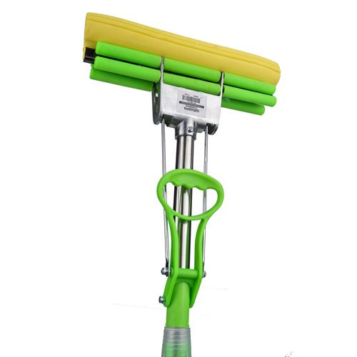 Швабра с отжимом, ПВА, основание металл, 2 ролика, телескопическая ручка, 1/30