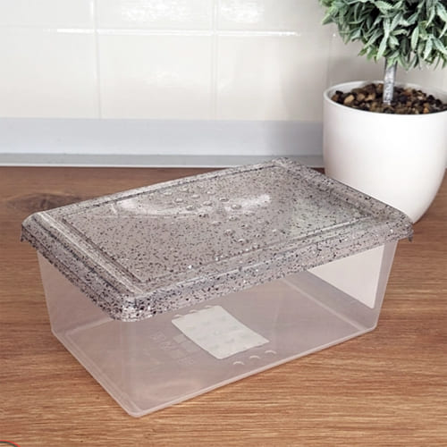 Контейнер для продуктов 1.05 л Homver 222112521/02, прямоугольный, гранит светло-серый