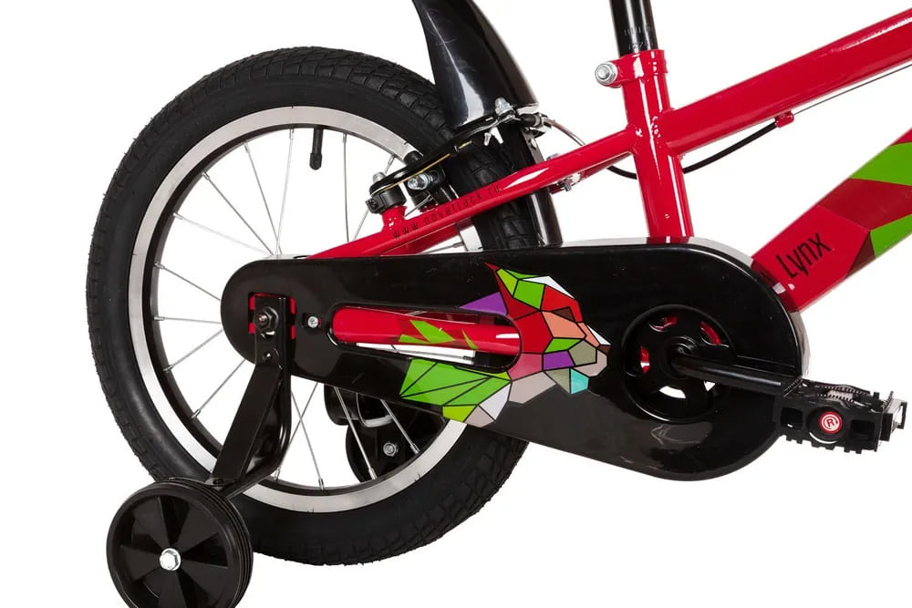 Велосипед NOVATRACK 16" LYNX сталь, терракотовый, тормоз V-brake, короткие крылья, полная защита цеп