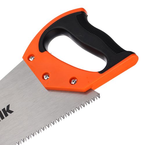 Ножовка по дереву 400мм, 3D зуб 7-8 TPI, пластиковая обрезиненная ручка, 1/48