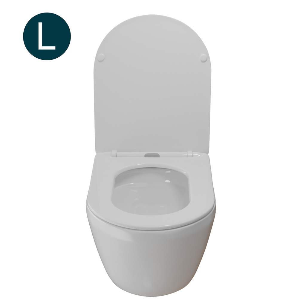 Унитаз подвесной безободковый WAVE MERIDIAN Tornado3.0, сид. дюропласт, м/л, быстр, БЕЛЫЙ глянец, L