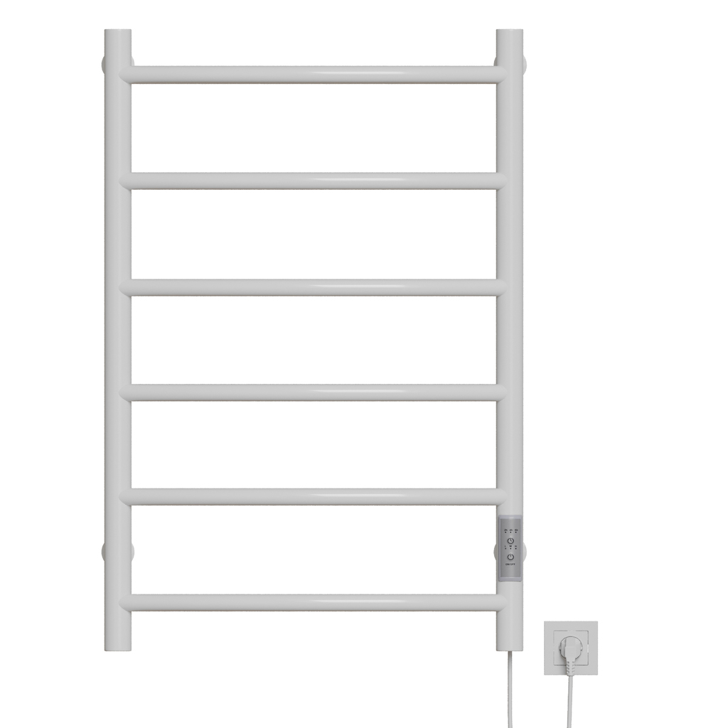 Полотенцесушитель MIXLINE CAPELLA 80х50, таймер, 253 Вт, 6 перекладин электрический БЕЛЫЙ