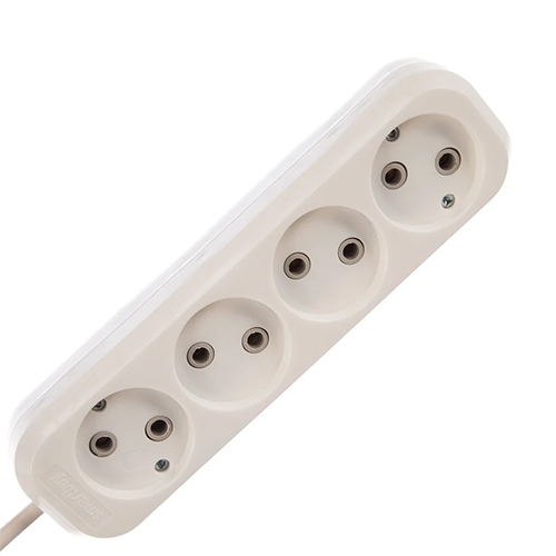 Удлинитель 4-местн 5 м без зазаемления Smartbuy 10А/2,2кВт ПВС 2х1 мм², 1/40