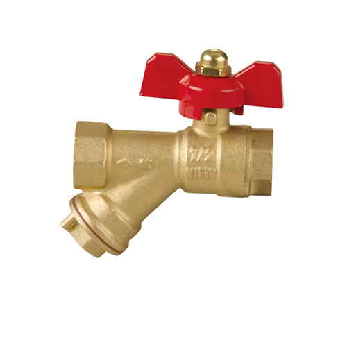 Кран шар 1/2 г/г бабочка с фильтром VIEIR GL133, 1/12/96