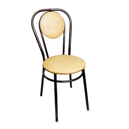 Стул №5, кож. зам: светло-коричневая печать, 437, ножки: антик медь, 2/10