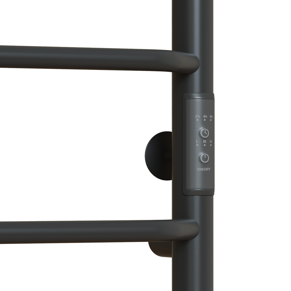 Полотенцесушитель MIXLINE MIRA 80х50, таймер, 336 Вт, 5 перекладин + ПОЛКА электрический ГРАФИТ