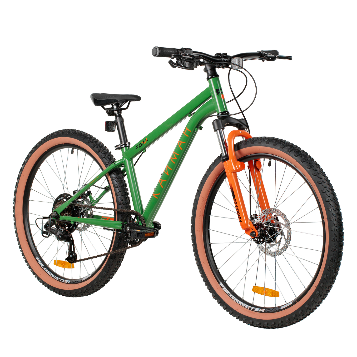 Велосипед FOXX 24" CAIMAN JR зеленый, сталь, размер 12"