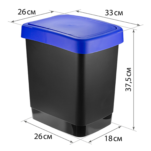 Контейнер для мусора 18 л IDEA ТВИН М 2479, синий