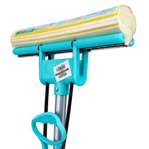 Швабра с отжимом, ПВА, основание пластик, 1 ролик, телескопическая ручка, 1/30