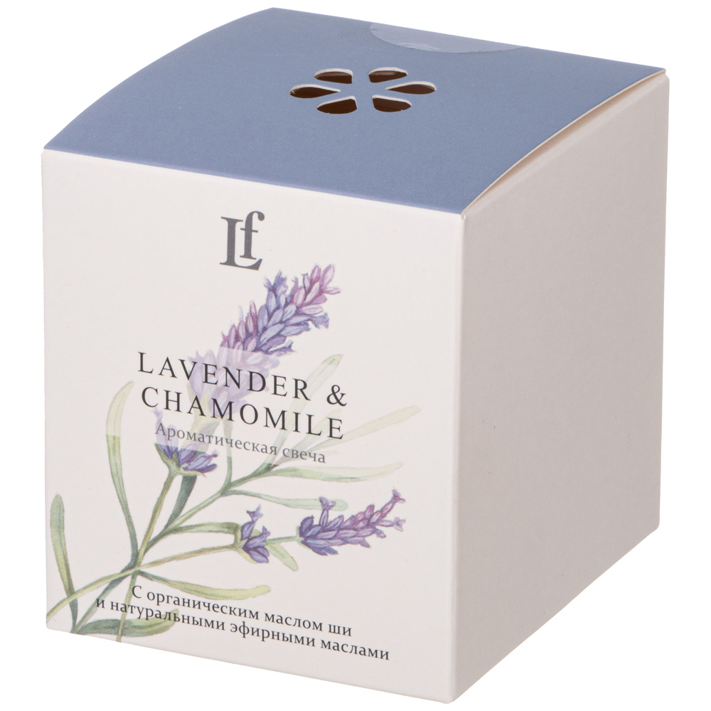 Свеча ароматизированная в стакане  "LAVENDER & CHAMOMILE" 7,5*8,5 см