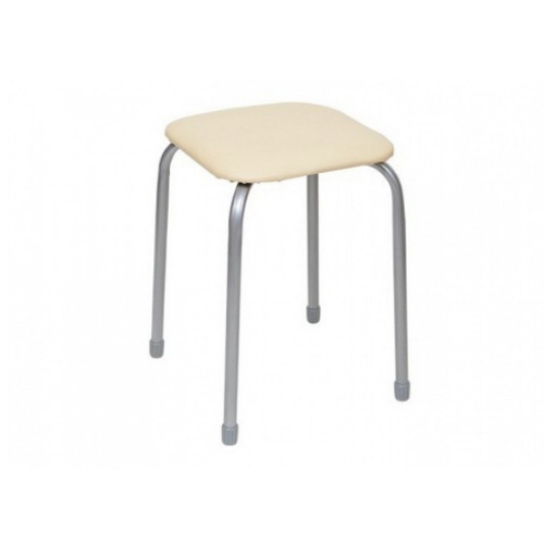 Табурет квадратный слоновая кость с серыми ножками НИКА, 2/10