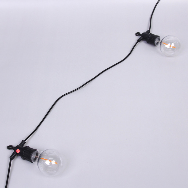 Гирлянда для улицы НИТЬ "Бегущие огни" 5м 10 ламп LED (6*7 см), черный провод, авторежим-водопад,IP-65, Теплый белый (возможность соединения)