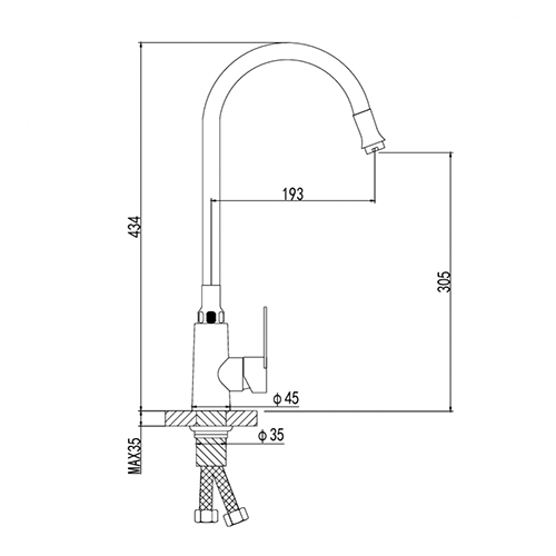 Корпус смесителя, Нержавеющая сталь; Цвет - хром B4046, body, 1/24