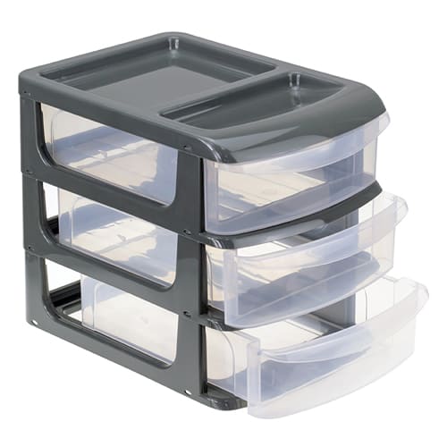 Бокс универсальный IDEA М 2769, мини, 3 секции, графитовый